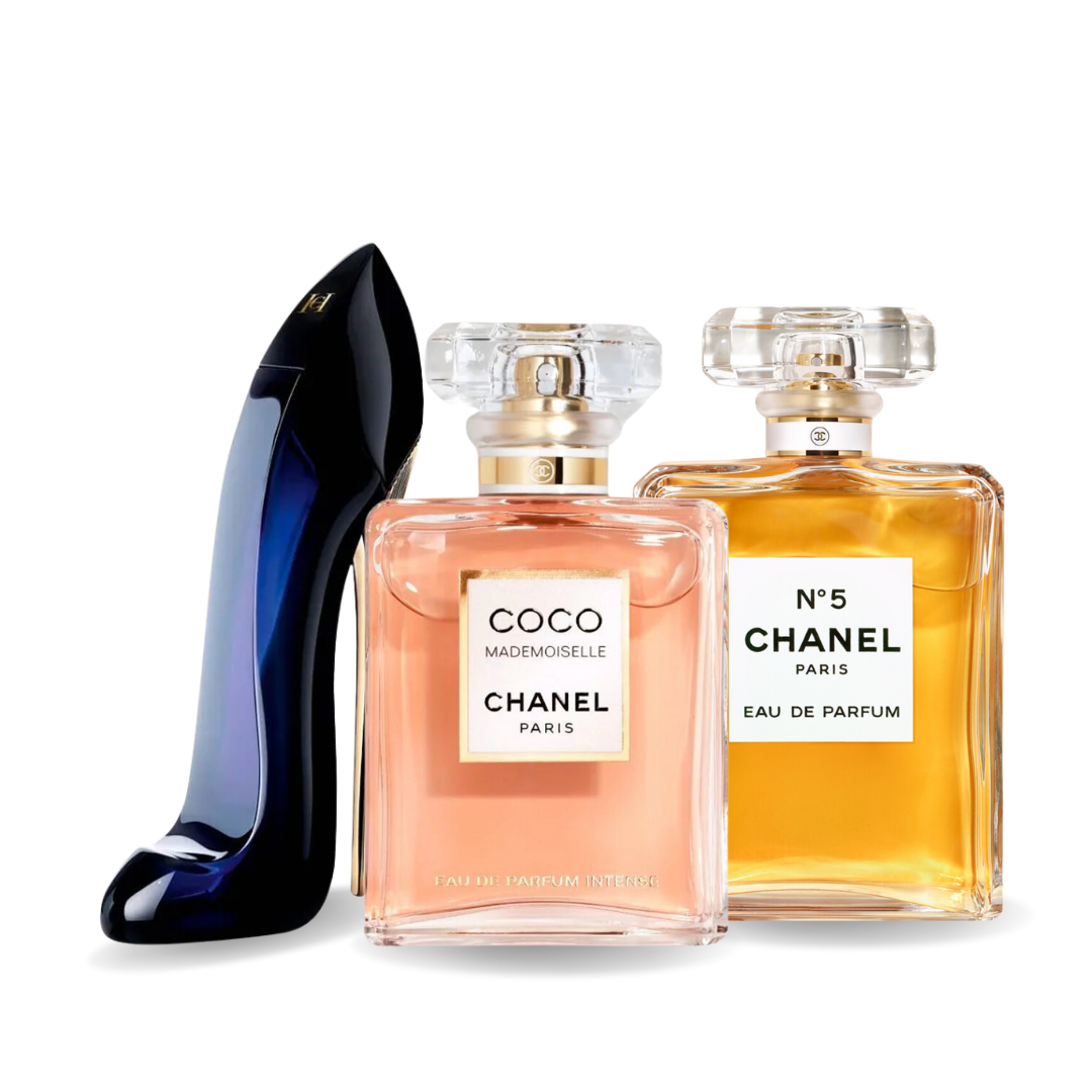 Zestaw 3 perfum GOOD GIRL, COCO MADEMOISELLE, Chanel Nº5 100ml