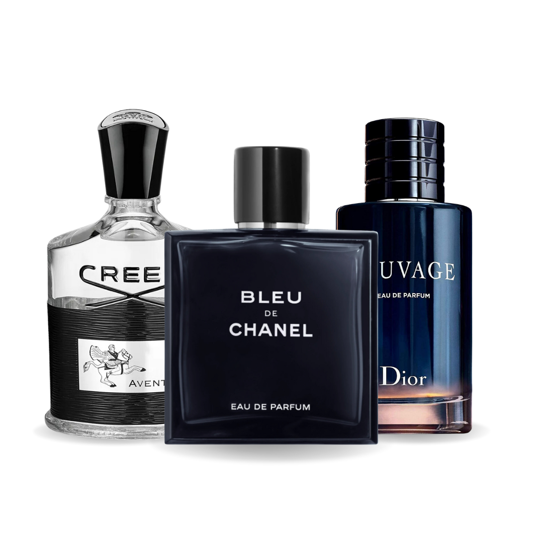 Zestaw 3 perfum Creed AVENTUS, BLEU DE CHANEL, Dior SAUVAGE 100ml