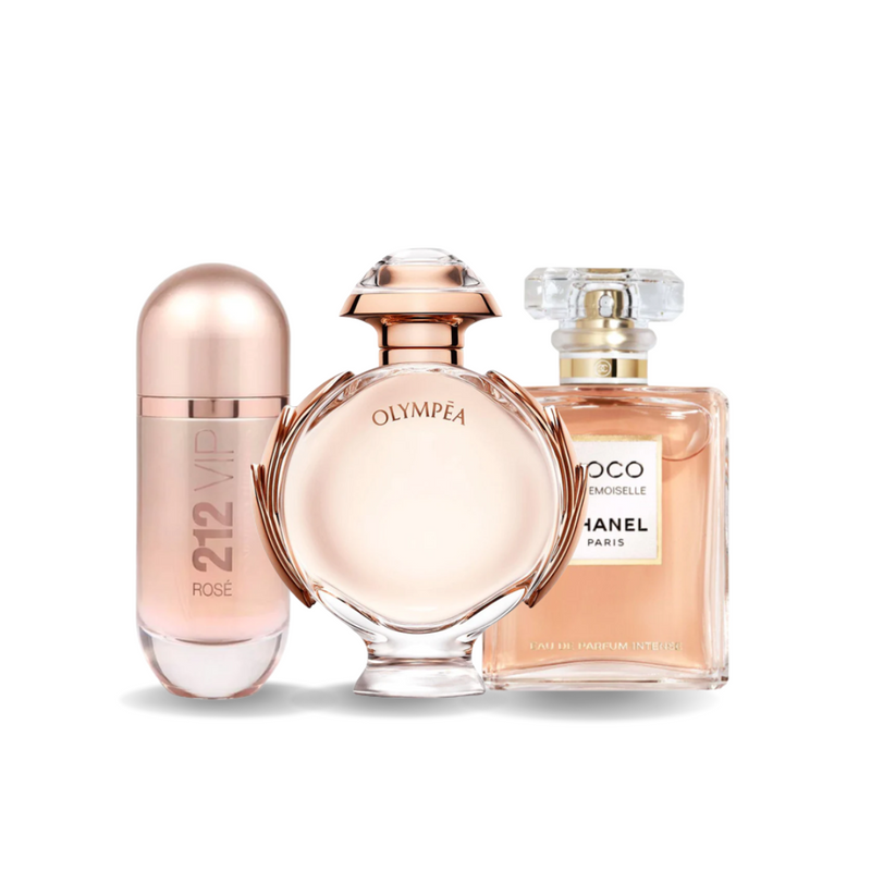 Zestaw 3 perfum 212 VIP ROSÉ, OLYMPÉA, COCO MADEMOISELLE 100ml